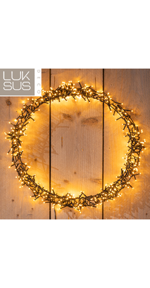 Verlichte kerstkrans ring 58 cm met 500 led lampjes warm wit - maat M