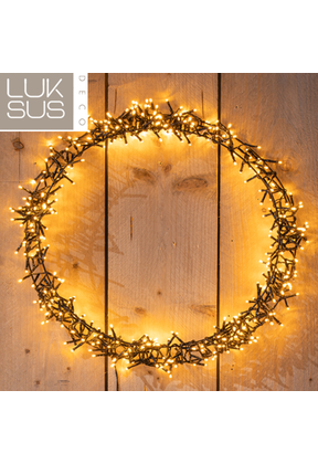 Verlichte kerstkrans ring 58 cm met 500 led lampjes warm wit - maat M