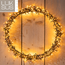 Verlichte kerstkrans ring 58 cm met 500 led lampjes warm wit - maat M