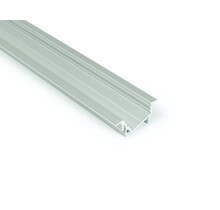 Diagonaal inbouw LED profiel 2 meter met opaal klikafdekking 30 mm x 12.7 mm - C22ALU
