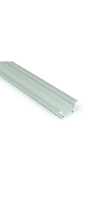 Diagonaal inbouw LED profiel 2 meter met opaal klikafdekking 30 mm x 12.7 mm - C22ALU