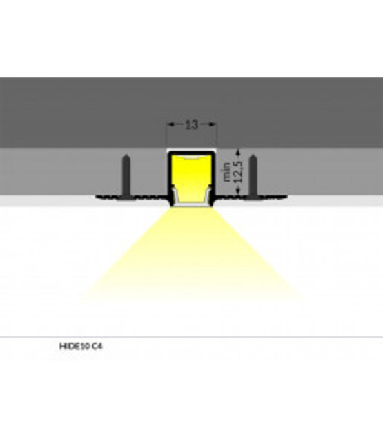 Trimless LED profiel plafond stuc met klikafdekking 50,4 mm x 14,7 mm - Trimless10ALU