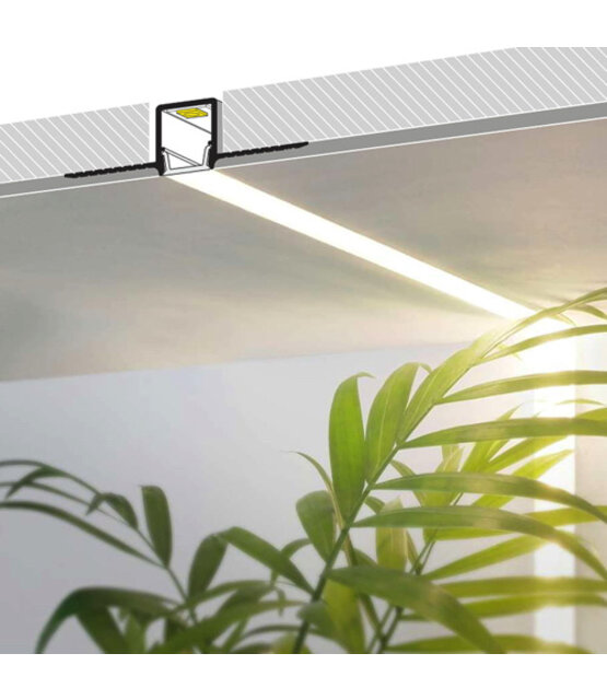 Trimless LED profiel plafond stuc met klikafdekking 50,4 mm x 14,7 mm - Trimless10ALU