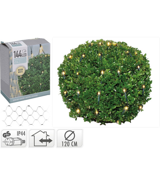 Buxus kerstverlichting 144 led warm wit - L