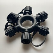 5 weg splitter LED – | Zwart Snoer | 230V Koppelbaar | IP65