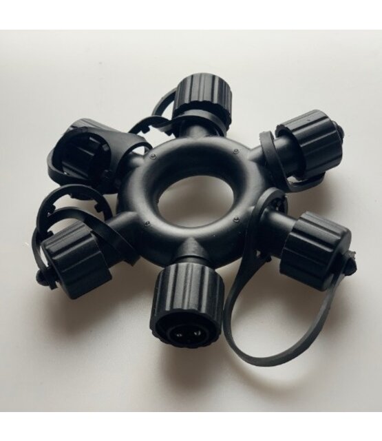 5 weg splitter LED – | Zwart Snoer | 230V Koppelbaar | IP65