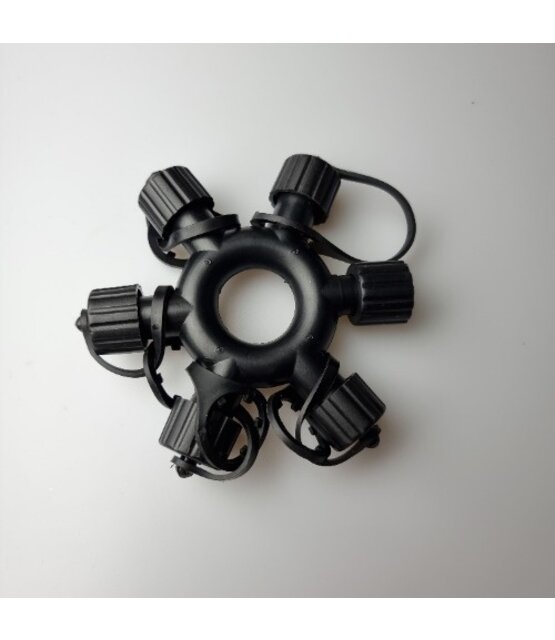 5 weg splitter LED – | Zwart Snoer | 230V Koppelbaar | IP65