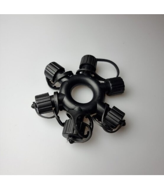 5 weg splitter LED – | Zwart Snoer | 230V Koppelbaar | IP65