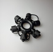 5 weg splitter LED – | Zwart Snoer | 230V Koppelbaar | IP65