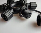 5 weg splitter LED – | Zwart Snoer | 230V Koppelbaar | IP65