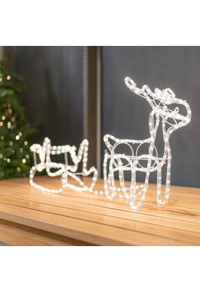 Arrenslee met rendier 2 delige set 140cm voor buiten! 504 LED - L