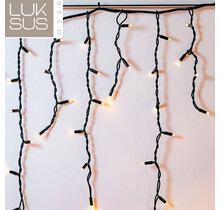 UITBREIDINGSSET - 3 meter - IJspegel kerstverlichting amber extra warm wit 100 LED’s – Professioneel - waterdicht - LUKSUS