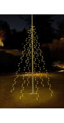 Vlaggenmast verlichting 208cm 192 LED - warm wit - Super aanbieding - Basic