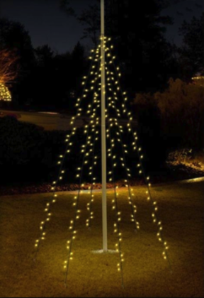 Vlaggenmast verlichting 208cm 192 LED - warm wit - Super aanbieding - Basic