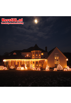 IJspegel kerstverlichting 9,5 meter 477 LED - Warm Wit - transparante kabel - Luksus