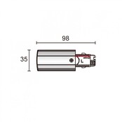 3- fase rail aansluitstuk- wit - rechts LG62000021W