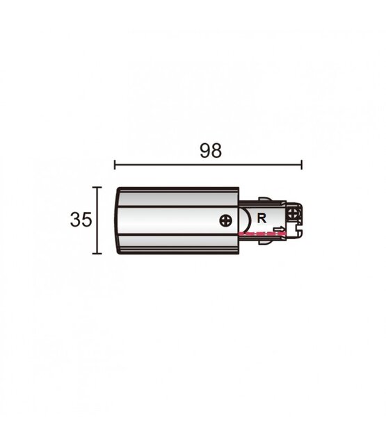 3- fase rail aansluitstuk- wit - links LG62000022W