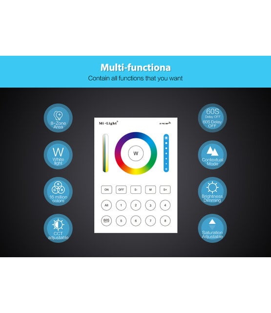 LED afstandsbediening All in one wandpaneel 8 zone B8