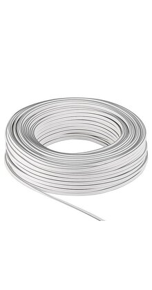 LED strip aansluitkabel 2-polig, YZWL 2×0,75mm - 100 meter rol - wit