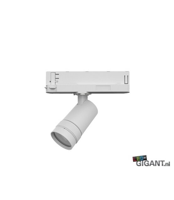 Dimbare en graden instelbare 3-fase rail spot - WIT - 20/25/30 Watt 15° 55° - ZOOMABLE - 2700/3000/4000K