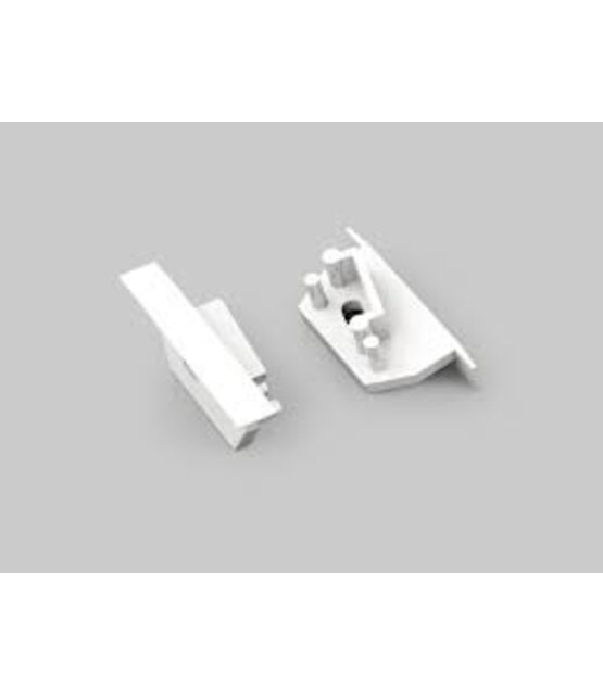 Eindkapje met kabeldoorvoer set van 2 L + R t.b.v. led profiel C22WIT