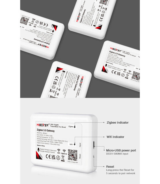 Zigbee 3.0 / TUYA Gateway draadloos - Smarthome LED aansturing