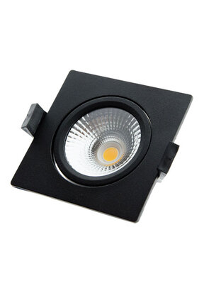 Vierkant LED armatuur - Kantelbare LED spot behuizing - Mat Zwart LGZWARTBA-D