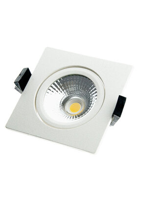 Vierkant wit LED armatuur - Kantelbare LED spot behuizing - Wit LGZWARTBA-D