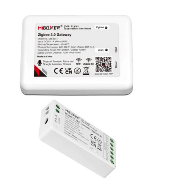 Zigbee 3.0 / TUYA LED controller 2-1 FUT035Z + Draadloze Gateway ZB-Box3