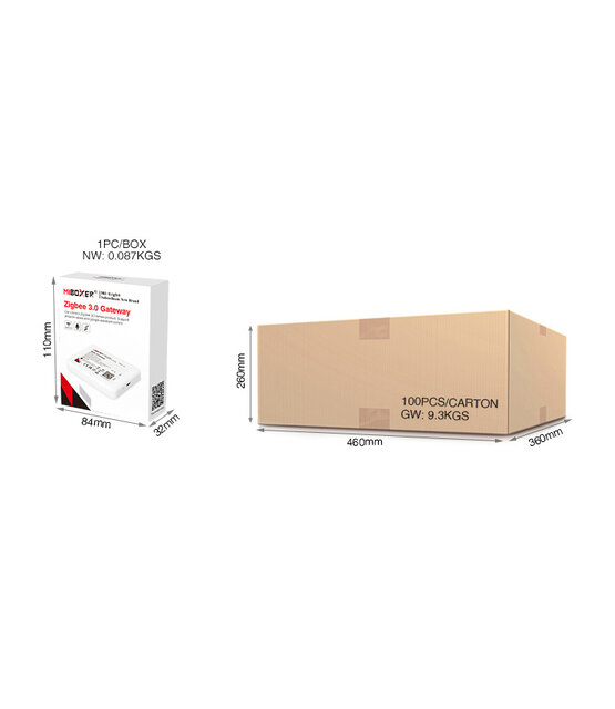 Zigbee 3.0 / TUYA LED controller 2-1 FUT035Z + Draadloze Gateway ZB-Box3