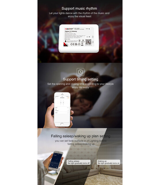 Zigbee 3.0 / TUYA LED controller 2-1 FUT035Z + Draadloze Gateway ZB-Box3