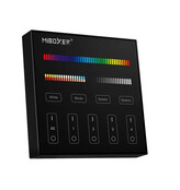 LED wanddimmer zwart B4-B Miboxer - Draadloos 4 zone (RGB+CCT)
