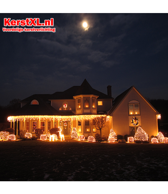 IJspegel kerstverlichting 20 meter 960 LED - Extra Warm Wit (Amber)- met 8 functies + timer & memory functie