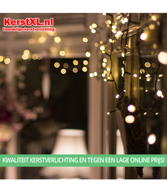 IJspegel kerstverlichting 20 meter 960 LED - Extra Warm Wit (Amber)- met 8 functies + timer & memory functie
