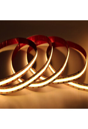 COB 5mm LED strip 24 volt warm wit 5W 850LM 384 LED p/m IP20 3000K – 5 meter