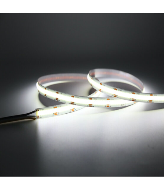 COB 5mm LED strip 24 volt natuurlijk wit 5W 850LM 384 LED p/m IP20 4000K – 5 meter