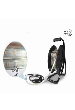 Koppelbare waterdichte LED Lichtslang op haspel - 10 meter - natuurlijk wit 4000K 230V 60W - Inclusief stroomkabel en haspel - PRO