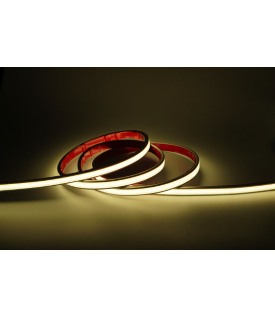 Waterdichte COB LED strip warm wit 12 volt 9W 1020LM 480LED p/m IP68 3000K - 5 meter