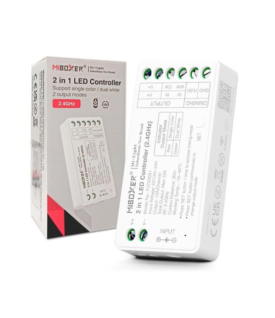 Dual white LED strip controller - 1 zone - PRO - Fut035S+