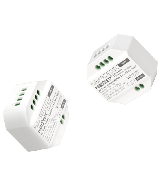Draadloze LED push dimmer ZIGBEE - t.b.v. TRIAC LED DIMMER - Miboxer  TRI-C1ZR
