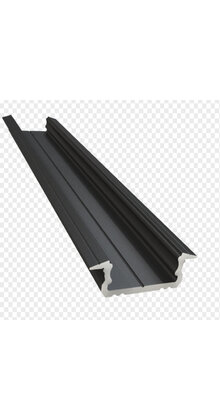 Zwart LED inbouw profiel 2 meter met opaal klikafdekking 16 mm x 6,10 mm 08.2ZWART