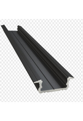 Zwart LED inbouw profiel 2 meter met opaal klikafdekking 16 mm x 6,10 mm 08.2ZWART