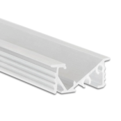 Wit diagonaal LED inbouw profiel voor meubels met klikafdekking 23 mm x 9,2mm – MP1WIT