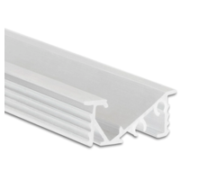 Wit diagonaal LED inbouw profiel voor meubels met klikafdekking 23 mm x 9,2mm – MP1WIT
