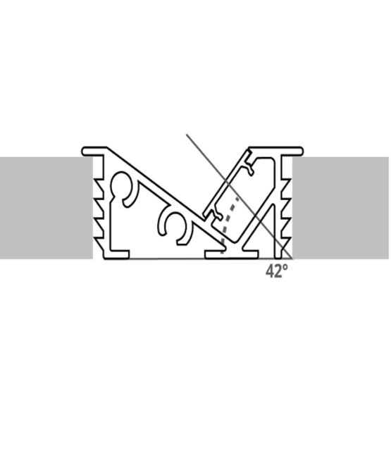 Wit LED inbouw profiel voor meubels met klikafdekking 23 mm x 9,2mm – MP1WIT