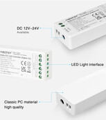 3 in 1 Zigbee + 2,4ghz LED controller voor RGB/RGBW/RGBWW/RGBCCT LED strips 12-24v - FUT037Z+