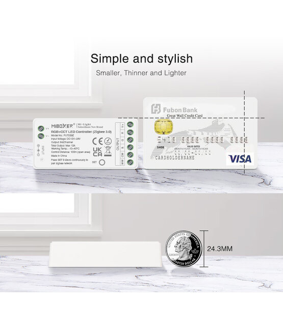 3 in 1 Zigbee + 2,4ghz LED controller voor RGB/RGBW/RGBWW/RGBCCT LED strips 12-24v - FUT037Z+