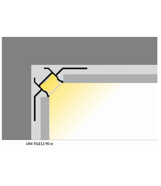 LED tegel en stuc hoekprofiel 2 meter 39,9 mm x 39,9 mm C24STUC BINNENHOEK