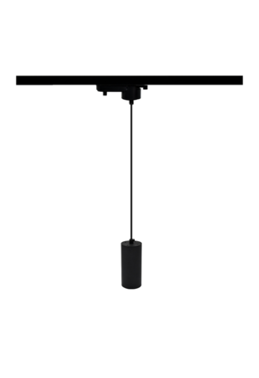 Universele zwarte 3-fase hanglamp voor trackrails t.b.v. GU10 spots