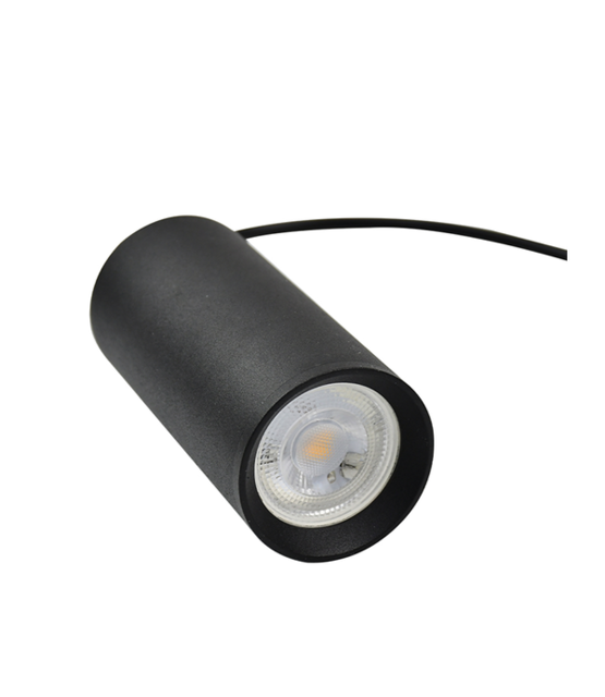 Universele zwarte 3-fase hanglamp voor trackrails t.b.v. GU10 spots